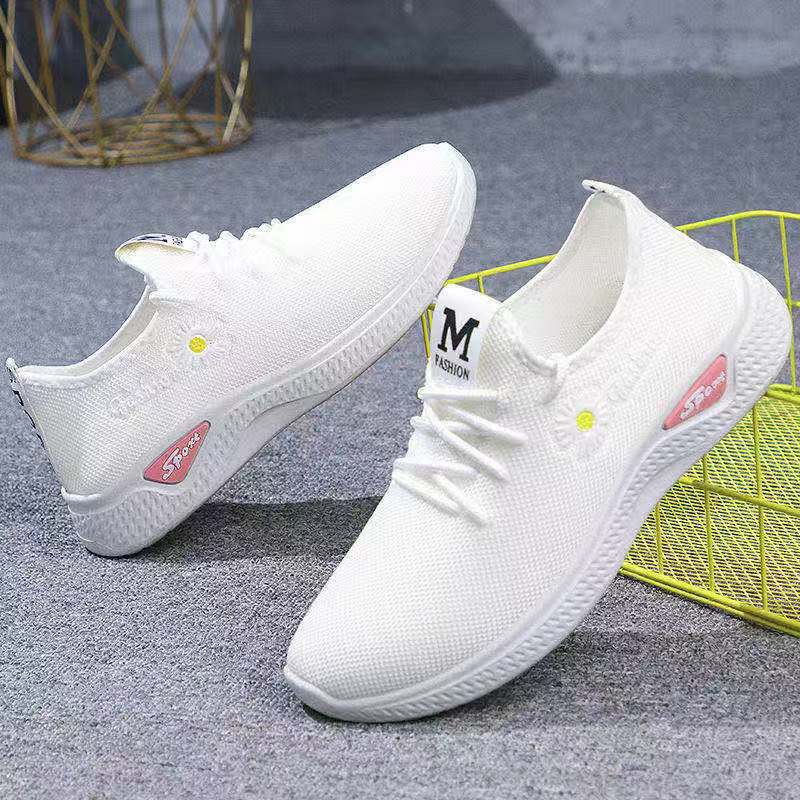 Giày thể thao nữ, giày sneaker chữ M hoa cúc, thông hơi đế cao su siêu mềm 2021