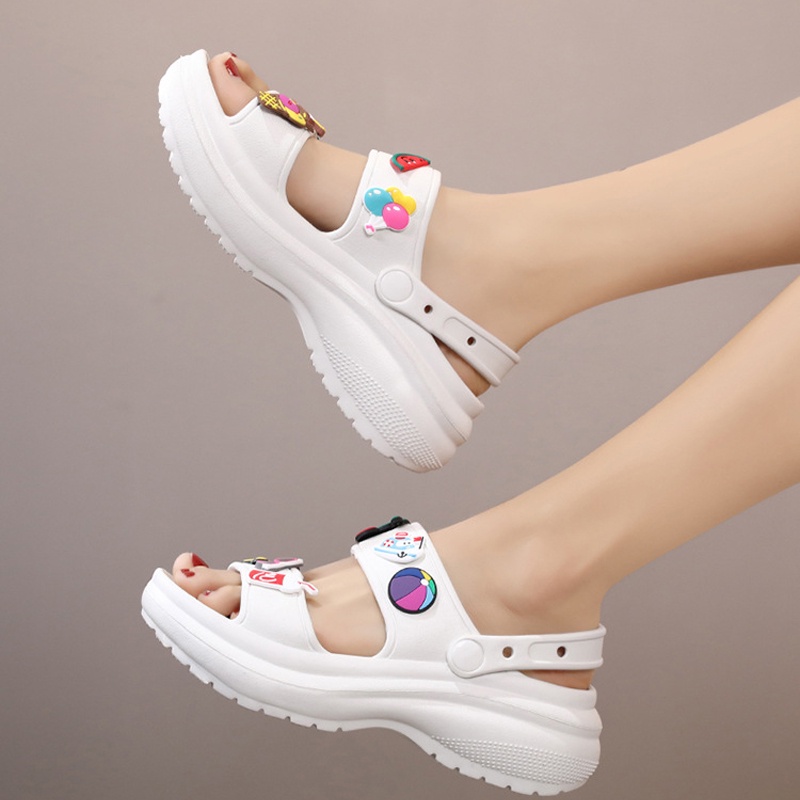 Giày sandal AYUER đế xuồng 6cm phong cách Hàn Quốc thời trang cho nữ