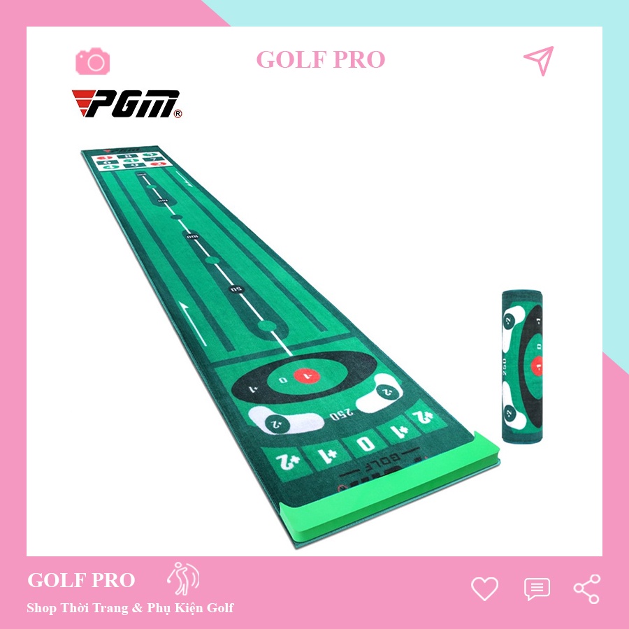 Thảm golf tập Putting Mat PGM trong nhà ngoài trời di động chất liệu thảm nhung mềm mịn bền đẹp cao cấp TT006