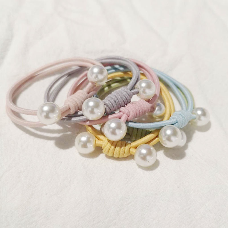 1 Dây Buộc Tóc Co Giãn Đính Hạt Ngọc Trai Kiểu Dáng Mới Dành Cho Nữ