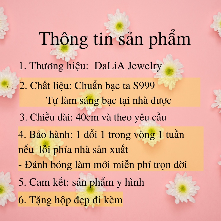 Dây chuyền dâu tây cho bé gái bạc ta DaLiA Jewelry vòng cổ bảo vệ sức khỏe tránh gió