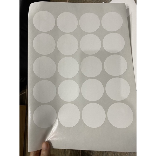 Giấy decal nhám cắt sẵn hình tròn 5 tờ A4