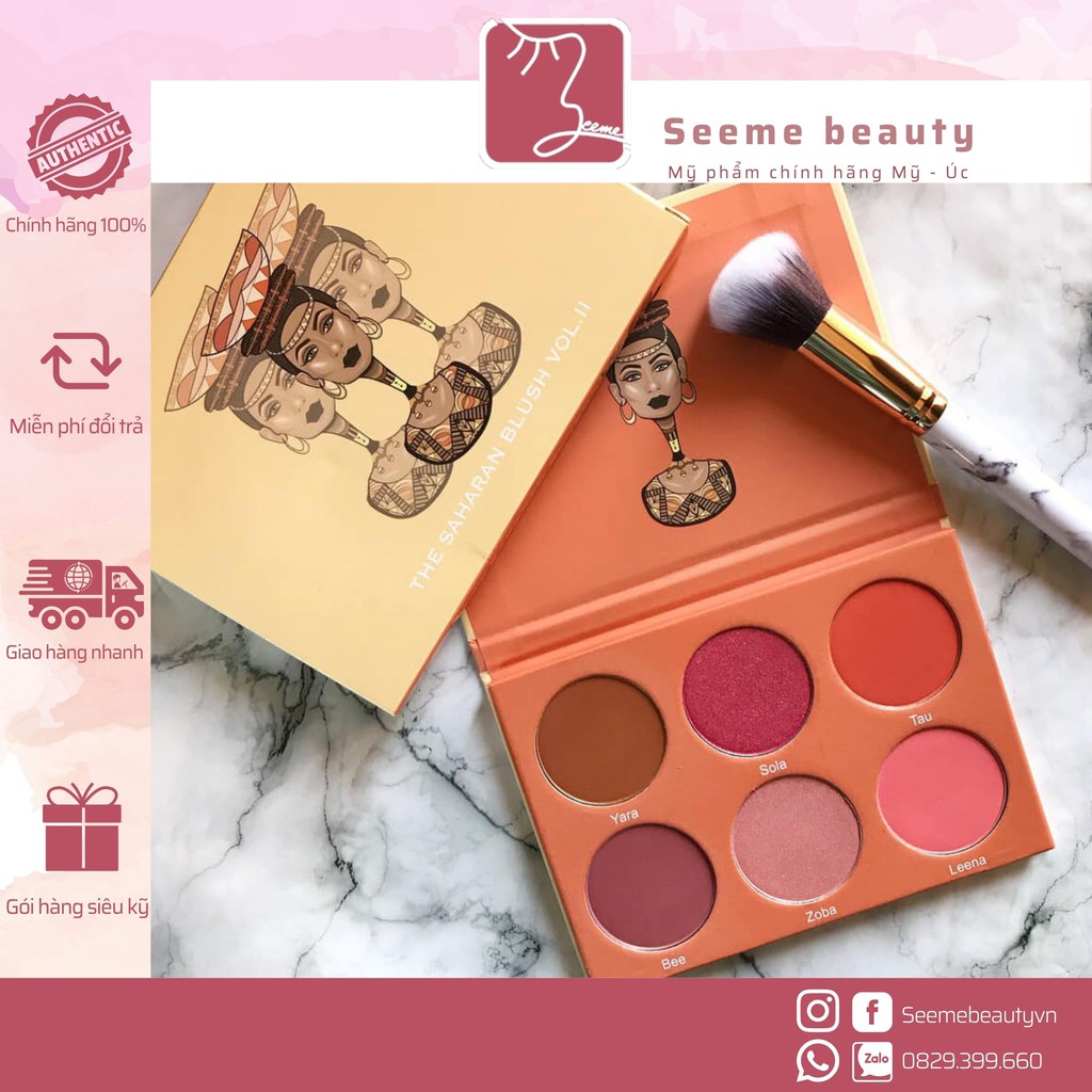 [MỚI, BILL MỸ] Bảng Phấn Má Juvia’s Place The Saharan Blush Palette Vol II [SeeMe Beauty]