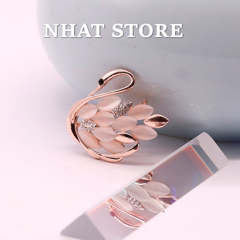 Cài áo hình thiên nga đính đá đẹp sang trọng - Ghim cài áo CA58