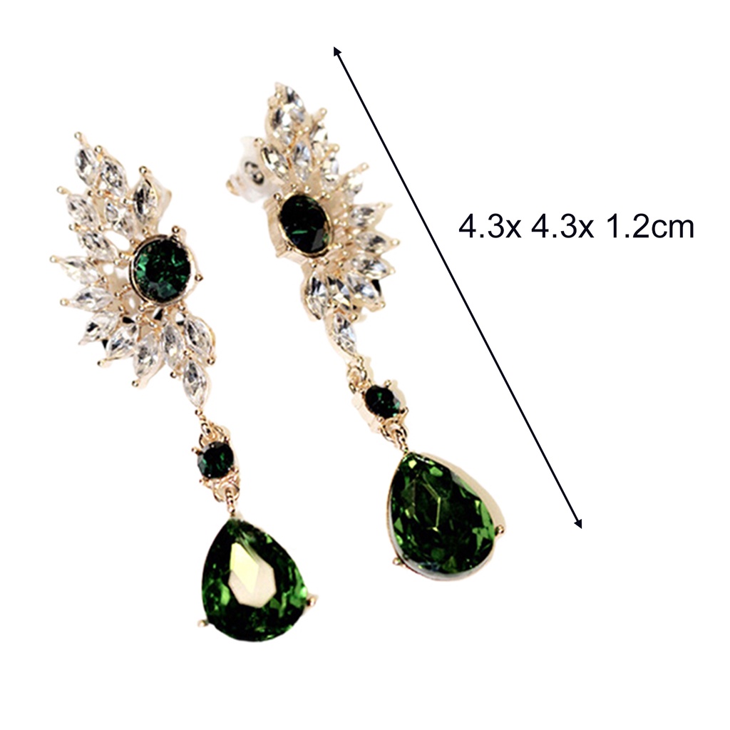 Bông Tai Dáng Dài Hình Đôi Cánh Đính Đá Cho Nữ