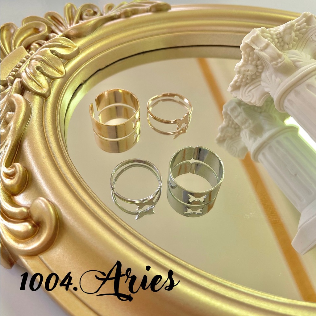 Set 2 nhẫn đeo tay kim loại VÀNG/BẠC phong cách Hàn Quốc- 1004.ARIES