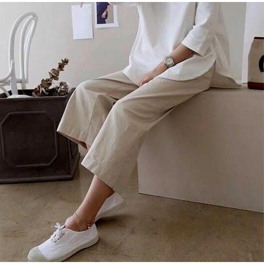 Quần lửng nữ mặc nhà ống rộng đũi ZENA mặc đi học đi chơi xịn Q116