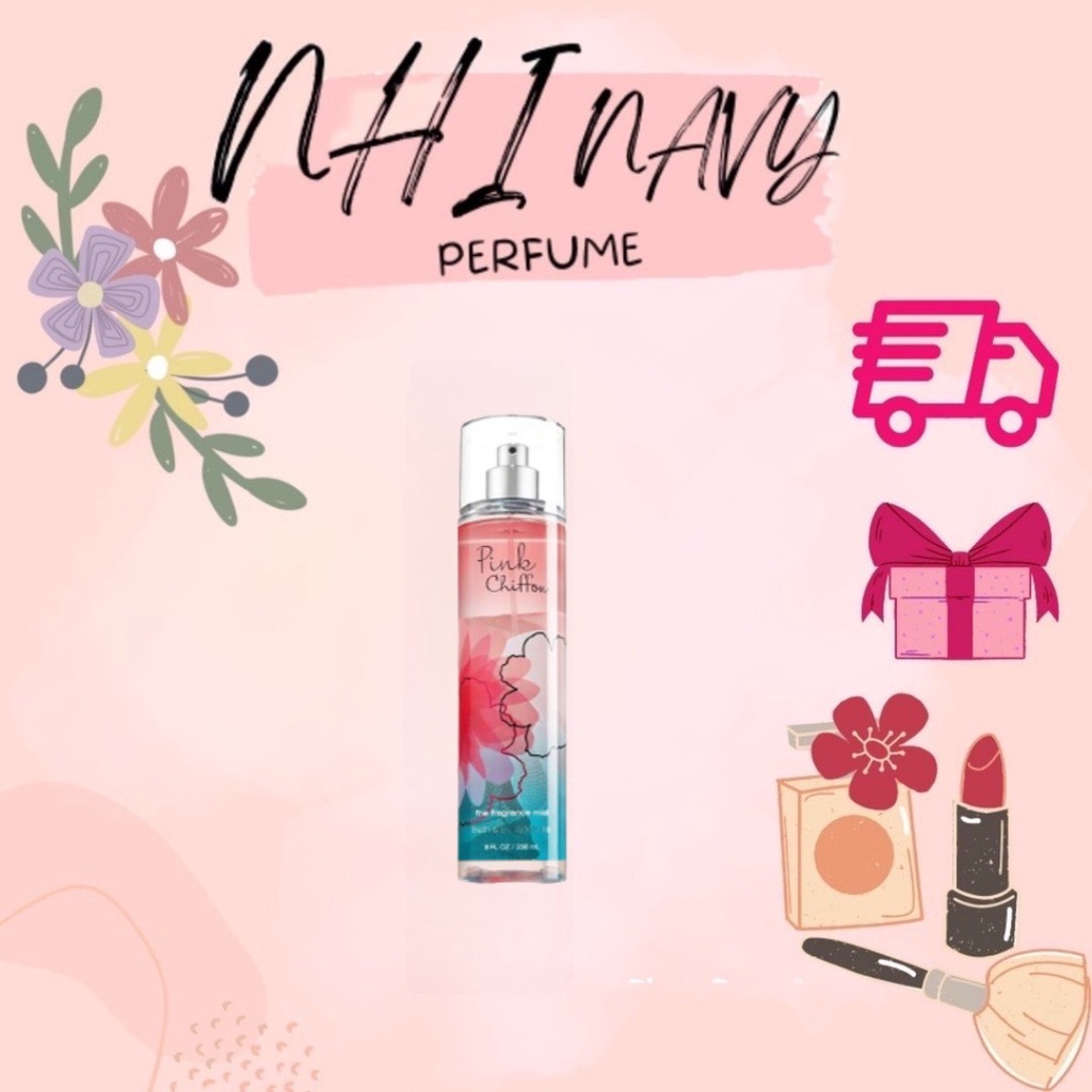 Xịt Thơm Có Nhũ Bath And Body Works Pink Chiffon