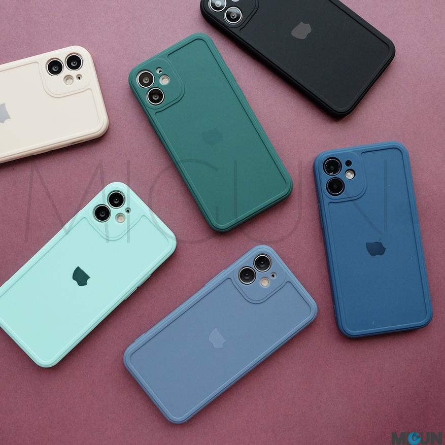 ✰➷ Set 2 Khung Viền Vuông Bằng Silicon Mặt Nhám Cho iPhone 6 7 8 6+ 7+ 8 Plus X XR XSMAX 11 12 PRO Max ★★★ W7e