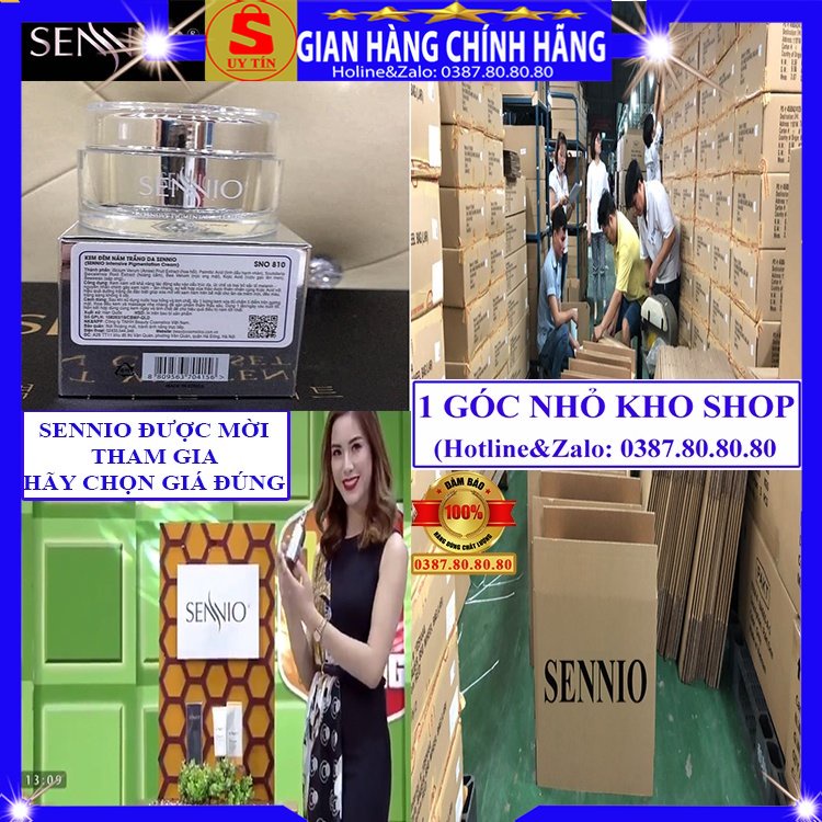 Kem nám tàn nhang đồi mồi dưỡng trắng da mặt cổ loại tốt chính hãng Sennio hàn quốc ban đêm ngày cho nam nữ bà bầu 3D 4K