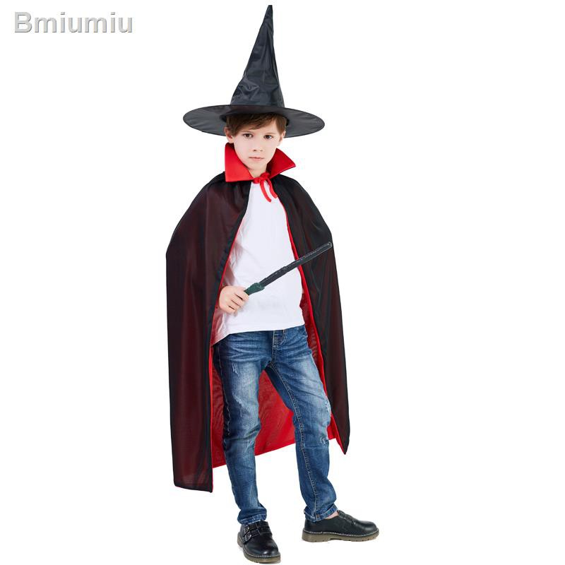 ♝Đạo cụ trang phục ảo thuật gia áo choàng Halloween cho trẻ em