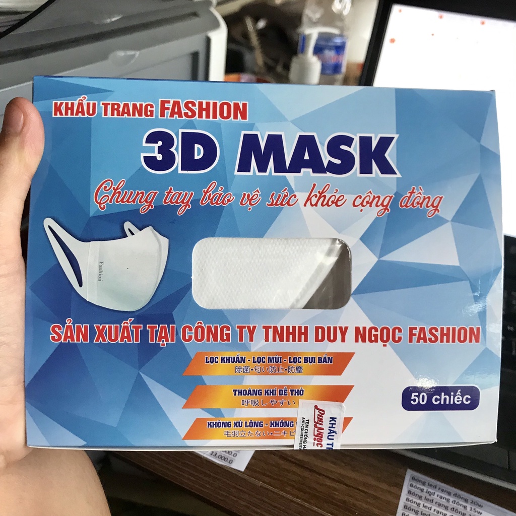 [VN] Khẩu Trang 3D Chất Lượng Cao Mask Lọc Khuẩn, Lọc Bụi, Thoáng Khí Dễ Thở, Không Gây Mụn