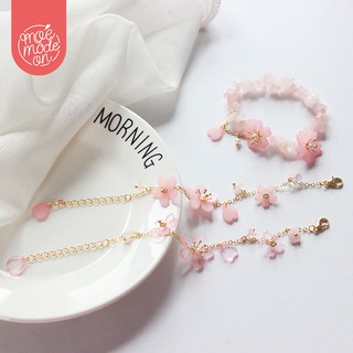 [MOE MODE ON] bộ Lắc tay, nhẫn, kẹp sakura hồng