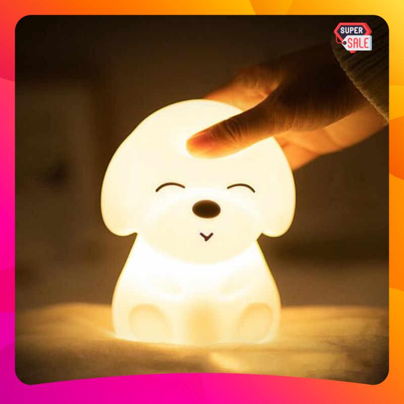 Đèn ngủ cảm ứng silicone Chó con Puppy - Quà tặng, trang trí nhà