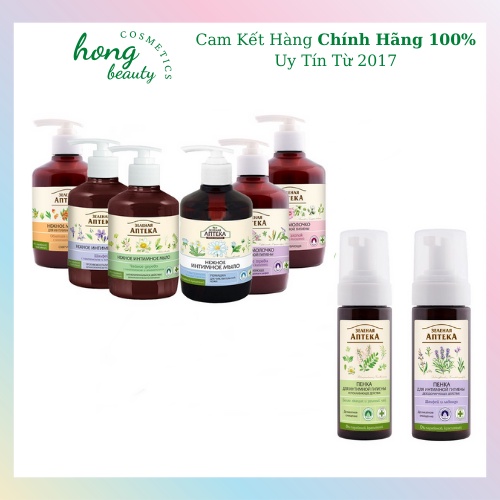 Dung dịch vệ sinh phụ nữ dạng gel và dạng sữa Apteka Green Pharmacy