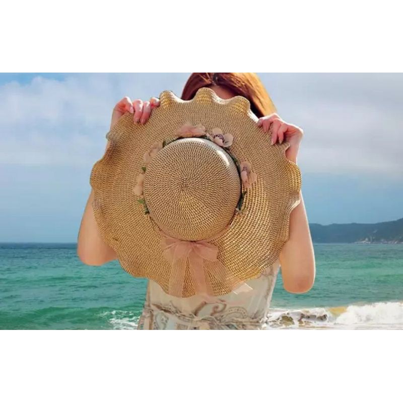 Mũ đi biển rộng vành gấp gọn, nón đi biển rộng vành