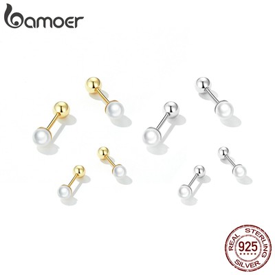 Bamoer Bông Tai Vỏ Sò bạc 925 Thanh Lịch