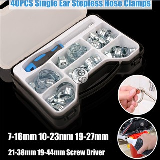 [ BỘ DỤNG CỤ SIẾT ỐNG SỬA Ô TÔ 40 TRONG 1 ] KẸP ỐNG THÉP CACBON MẠ KẼM KHÔNG GỈ, BỘ PHỤ KIỆN OTO