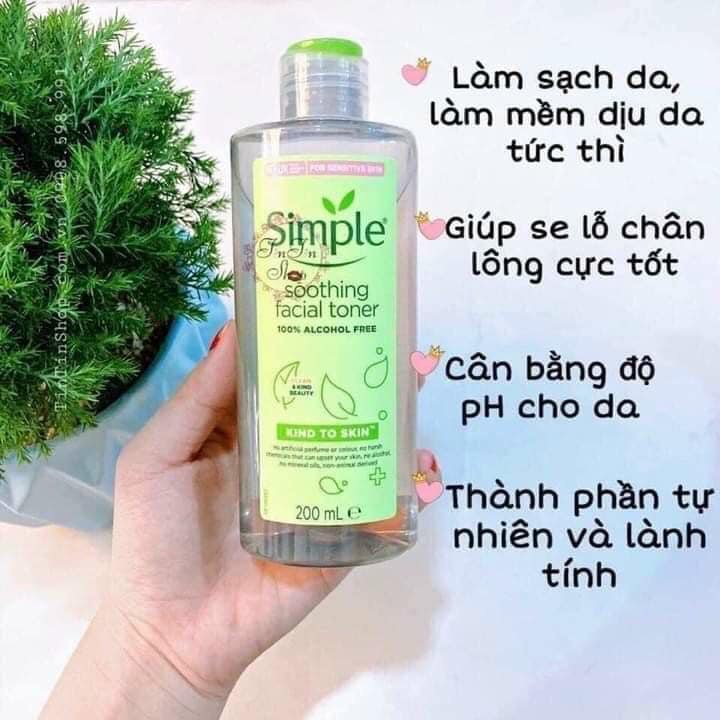 [CiCa Cosmetic] Toner Simple Kind To Skin Soothing Facial -200ml *Nước hoa hồng simple*