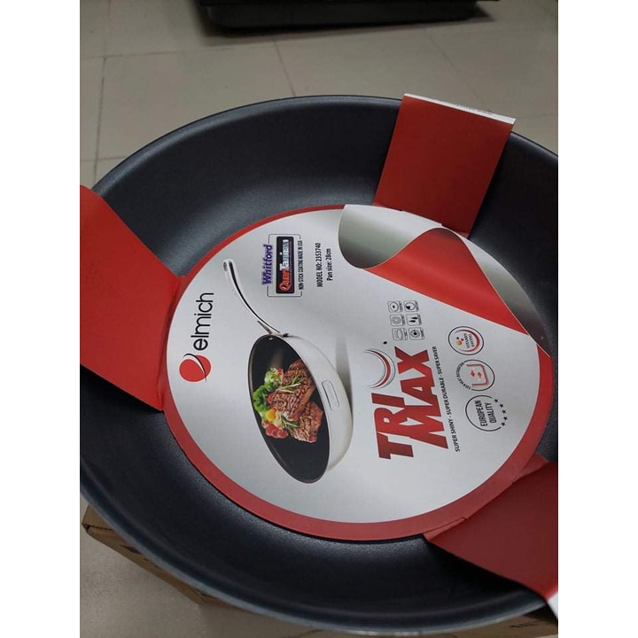 Chảo chống dính Elmich Tri-max liền khối 20cm-24cm-26cm-28cm