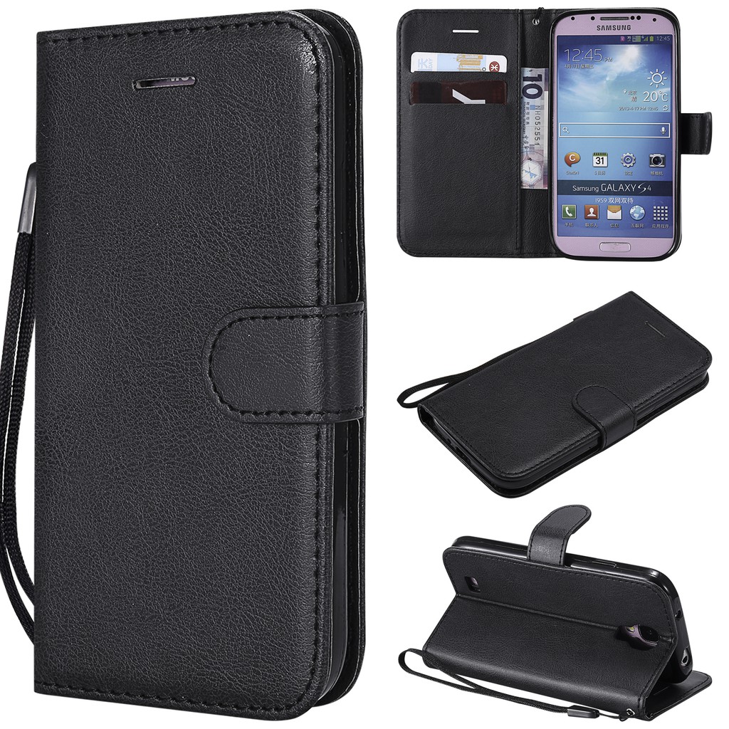 Ốp lưng điện thoại bằng da màu trơn dành cho Samsung Galaxy S4/9500