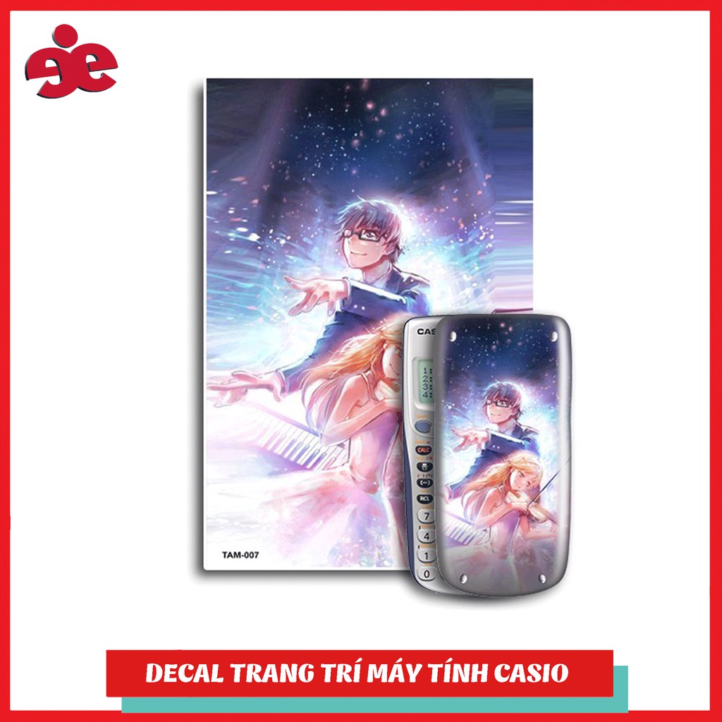 Decal trang trí máy tính Casio/Decal trang trí máy tính Vinacal Truyện Tranh Anime 007