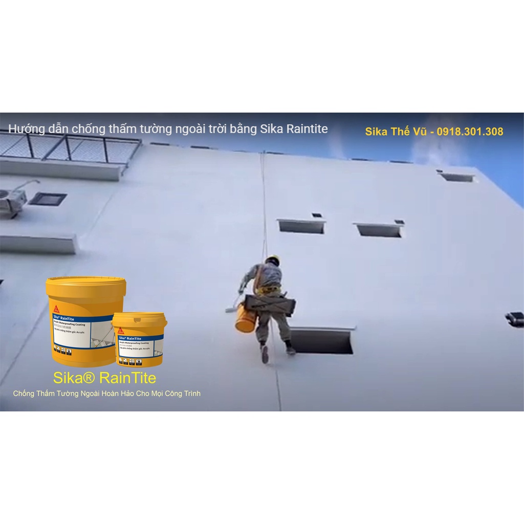 Sika - Sơn Chống Thấm Tường Ngoài -  Gốc Acrylic - Nhập khẩu Indonesia - Sika RainTite  SIKA THẾ VŨ