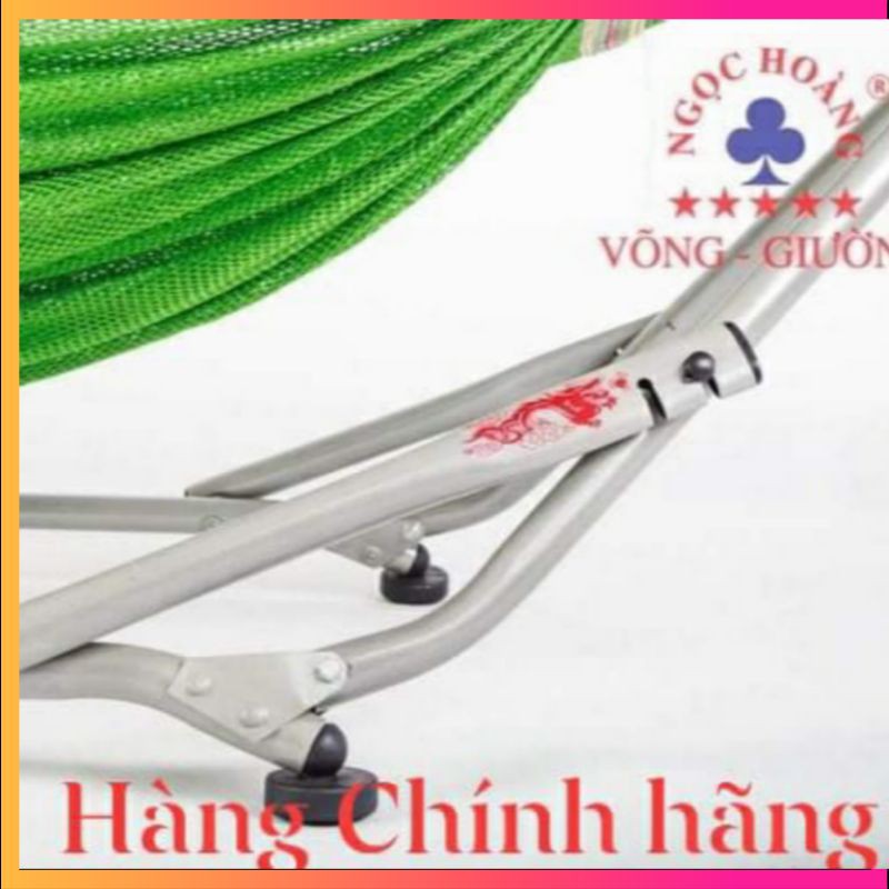 Bộ Võng xếp người lớn NGỌC HOÀNG sắt Sơn Tĩnh Điện kèm Lưới Võng Cao Cấp  kèm tem của công ty chính hãng