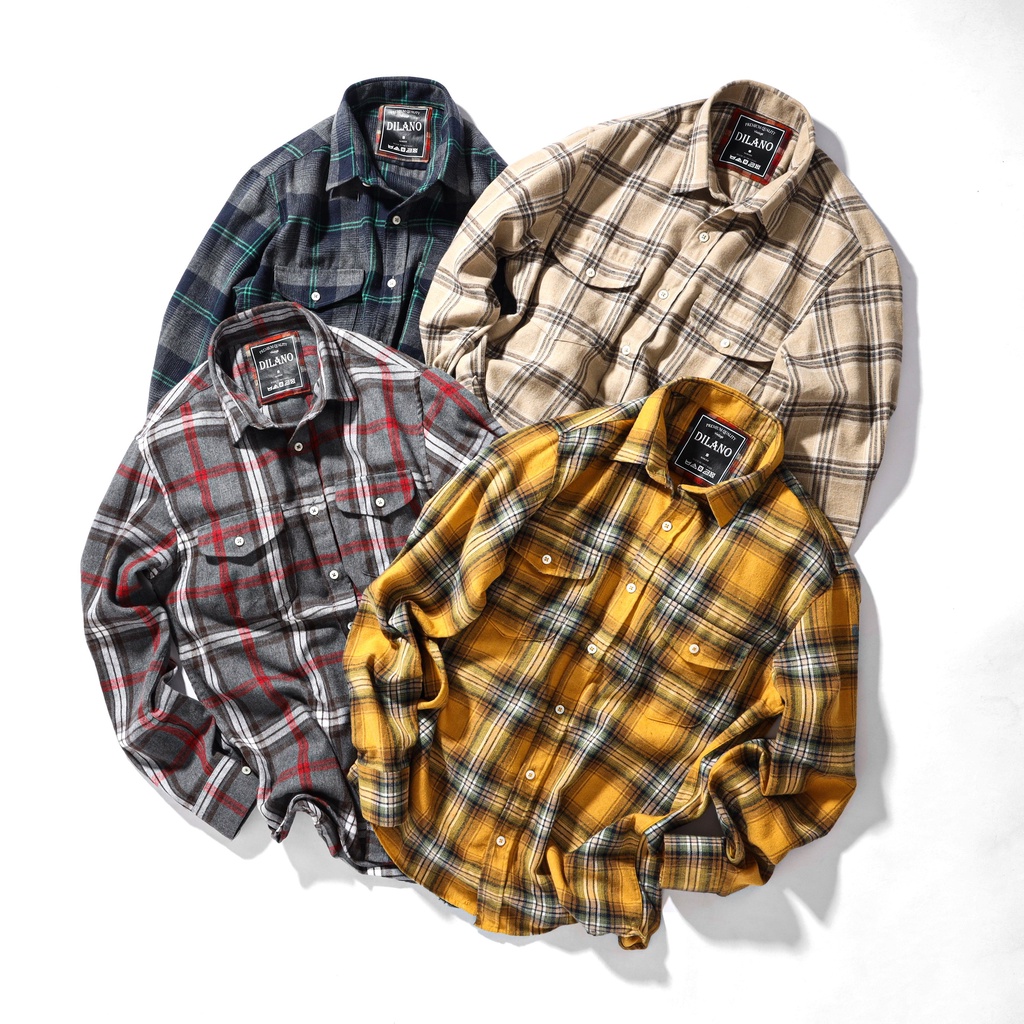 Áo sơ mi nam flannel cao cấp nhiều màu , Sơ mi kẻ caro DILANO SM04 | BigBuy360 - bigbuy360.vn