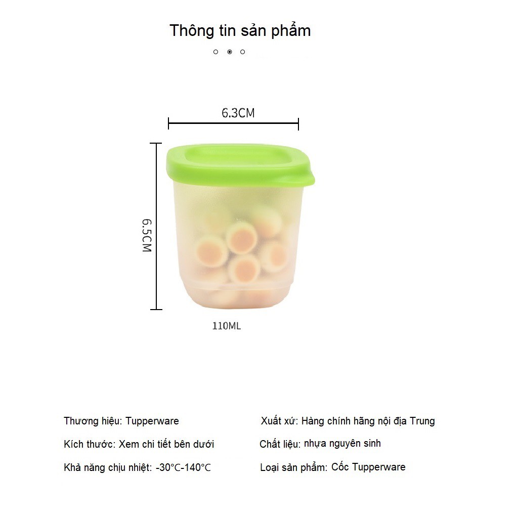 Hộp Trữ mát Mini Tupperware Bộ 4 Hộp Dùng Đựng Đồ Ăn Dặm Cho Bé nhựa nguyên sinh an toàn TU42