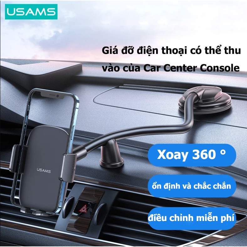 Usams Giá Đỡ Điện Thoại 4.7-7 Inches Có Thể Thu Gọn Tiện Dụng Cho Xe Hơi