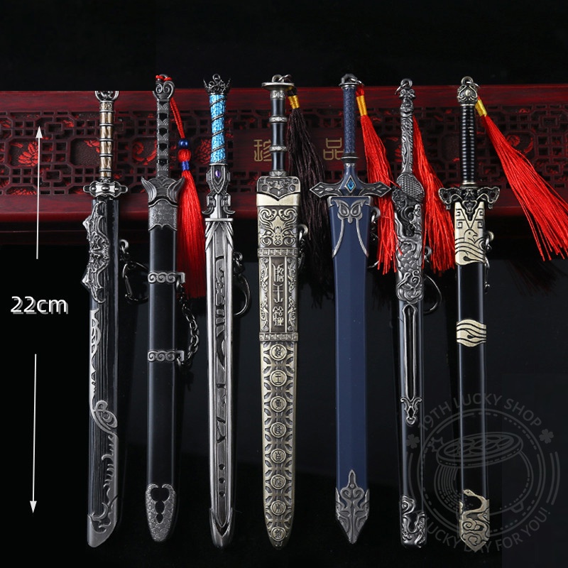 Mô hình kiếm cổ đồ chơi 22cm kèm móc khóa