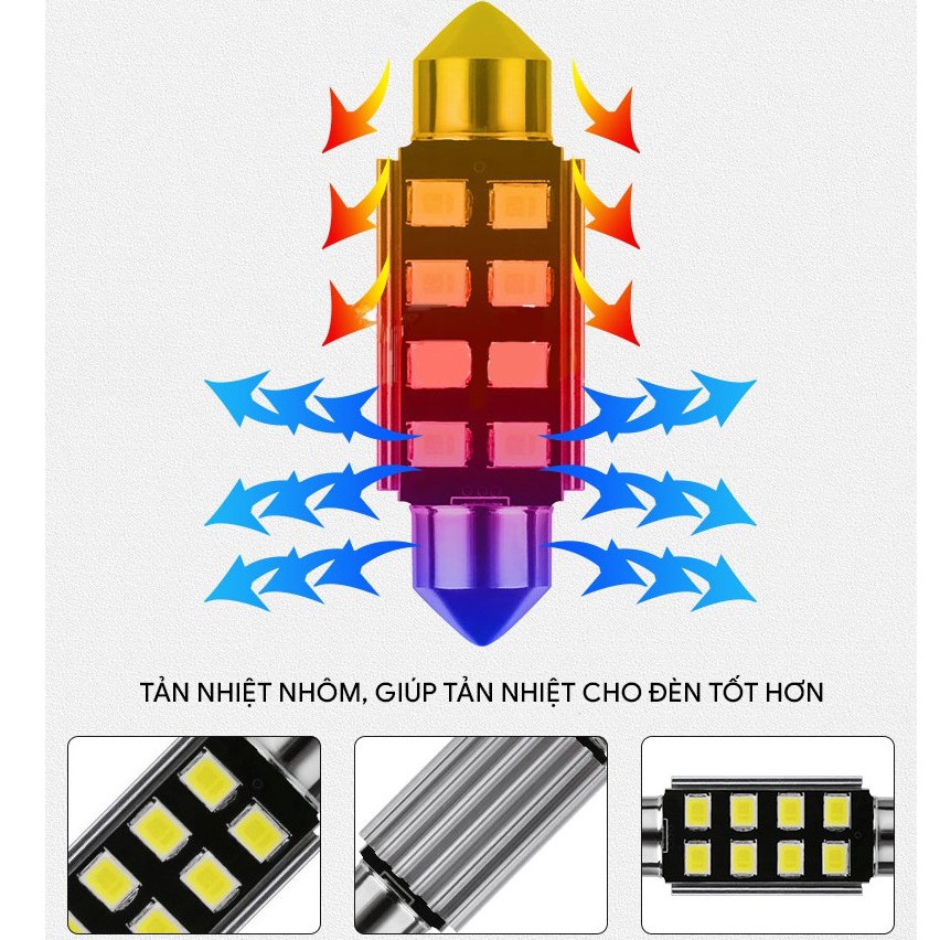 Bóng LED trần, đọc sách, cốp , chip 2835 festoon F2835-8