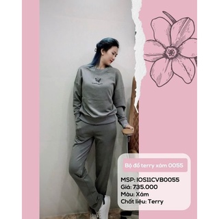 Bộ mặc nhà áo dài tay quần dài nỉ IK 0055 Giá 735.000đ