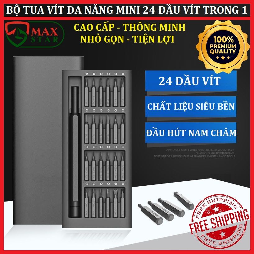 Bộ tô vít đa năng mini 24 đầu cao cấp siêu bền Tô vít sửa điện thoại Tô vít điện ✅