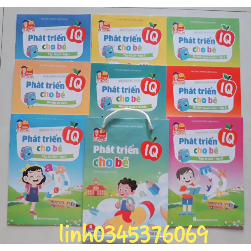 TÚI 8 QUẤN VỞ PHÁT TRIỂN IQ ‍CHO BÉ 5-6 TUỔI