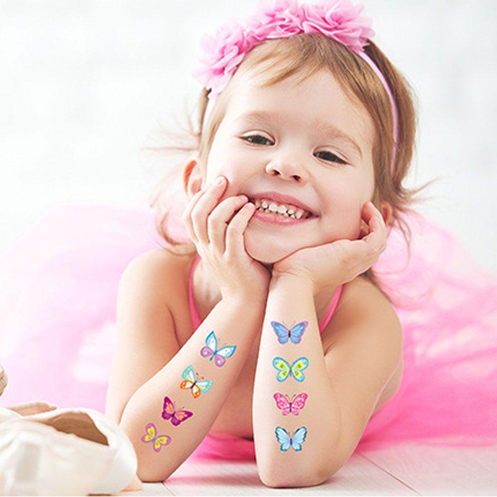 Set 10 Tấm Hình Xăm Dán Tạm Thời Hình Bướm Dễ Sử Dụng