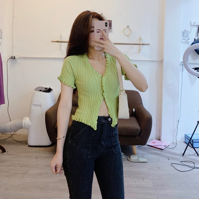 ÁO LEN KIỂU CÚC BÈO XẺ GIỮA QUẢNG CHÂU MS10002