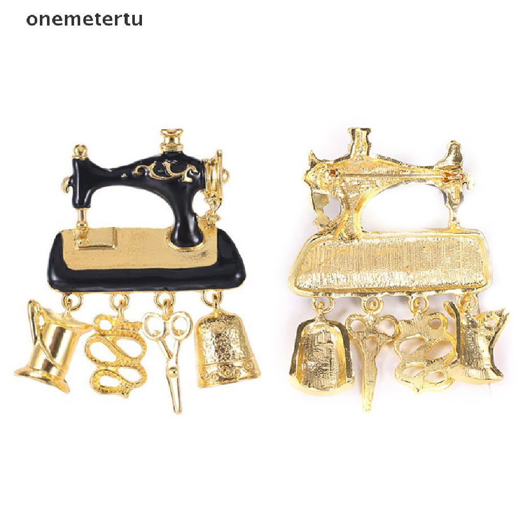 [onemetertu] 1 Trâm Cài Áo Hình Máy May Sartorius Mạ Vàng Phong Cách Vintage