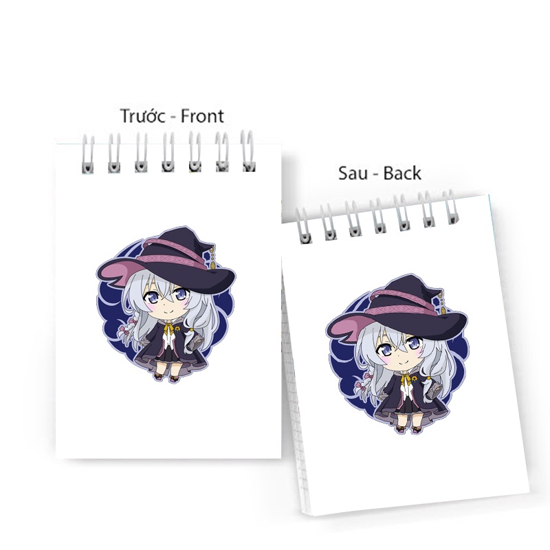 Sổ tay in hình HÀNH TRÌNH CỦA ELENA lò xo 6x10 ghi chú tiện lợi học tập xinh xắn anime chibi
