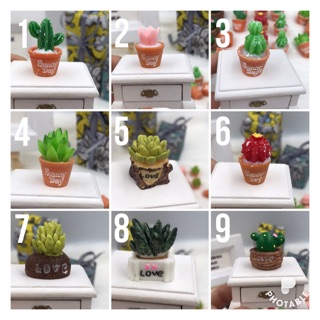 Chậu cây mini trang trí nhà búp bê.  Chậu cây trang trí sân vườn.  Mô hình chậu cây bằng nhựa cứng.