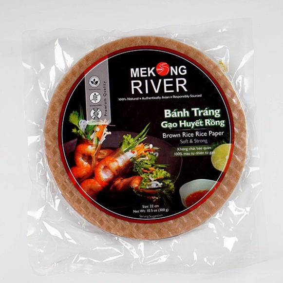 Bánh Tráng MeKong River Gạo Huyết Rồng 22cm (30 lá)