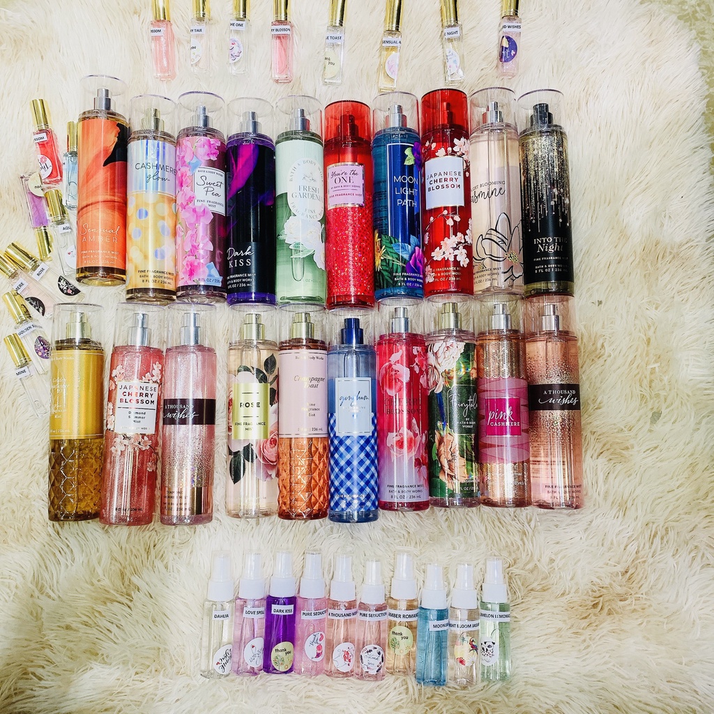 Xịt thơm body mist Victoria Secret, Bath And Body Works hương nước hoa 33ML