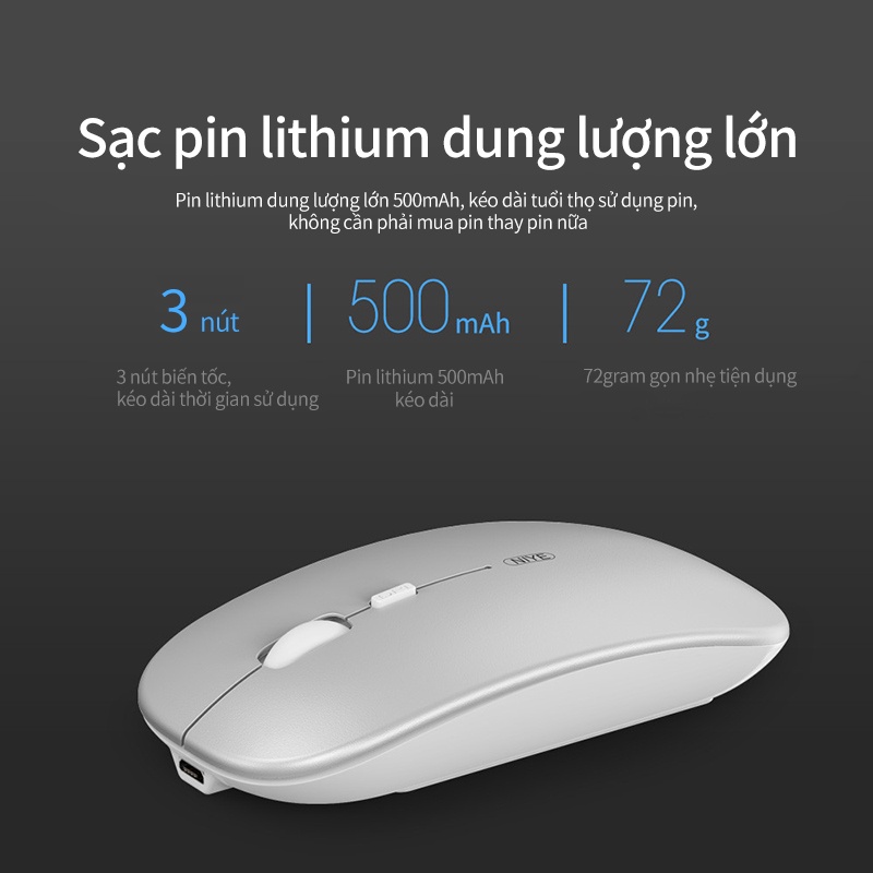 Chuột ko dây máy tính gaming cao cấp Pin sạc đèchuột ho Laptop laptop táo PC không dây 2.4G