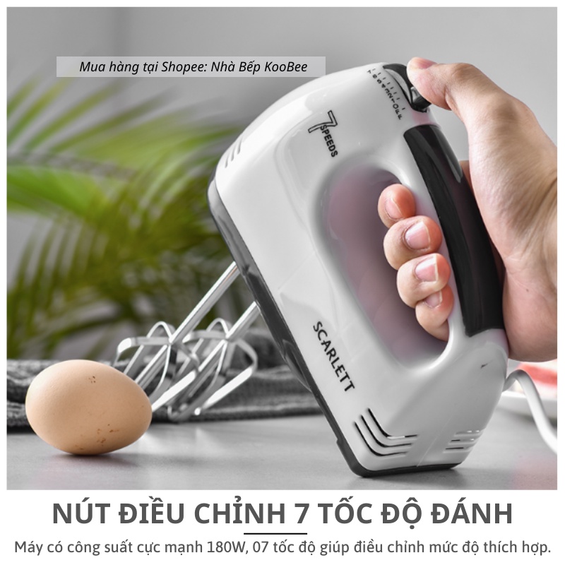 Máy đánh trứng cầm tay công nghệ mới 7 tốc độ công suất 180W