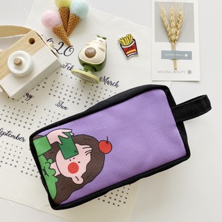 [Hình chụp thật] Bóp Viết Vải Canvas Cô Gái Purple