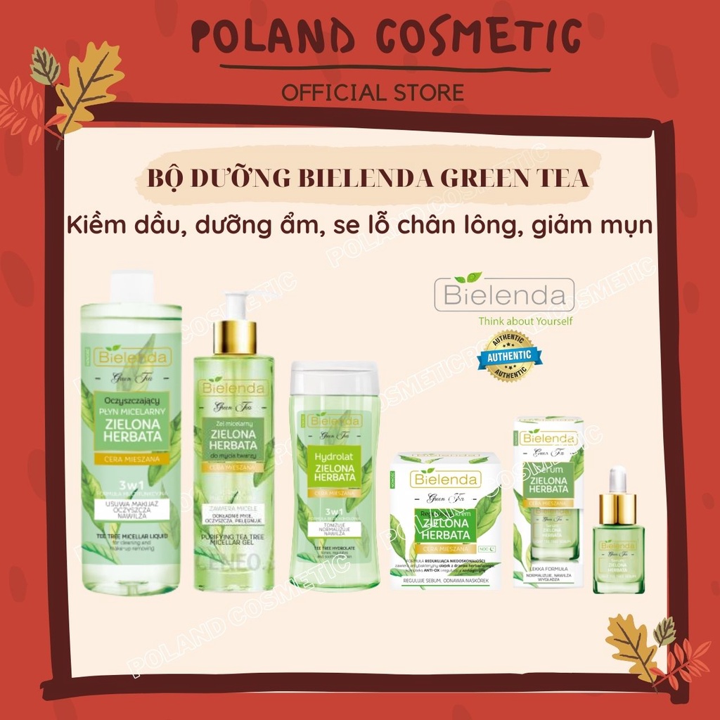 Bộ Bielenda Green Tea cho da dầu mụn giúp làm sạch sâu, kiềm dầu, giảm mụn