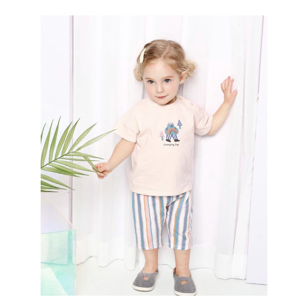 Bộ bé trai bé gái in hình gấu camping day MM. HA1107