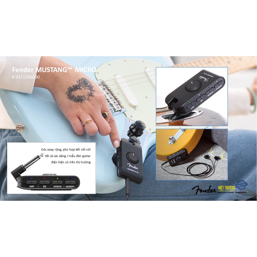 Thiết bị âm thanh đàn guitar điện Fender Amplug Mustang Micro