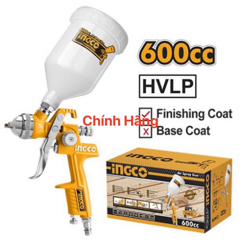 INGCO Súng phun sơn HVLP 600cc ASG1061 (Cam kết Chính Hãng 100%)